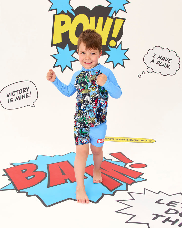 MARVEL RASHIE SET IN BLUE HAZE
