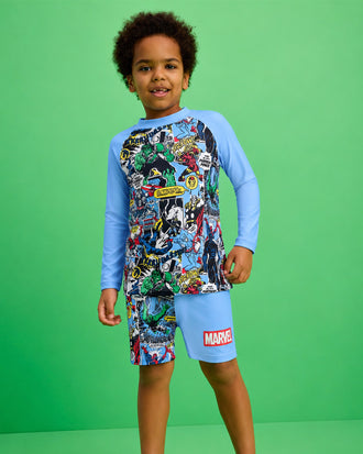 MARVEL RASHIE SET IN BLUE HAZE