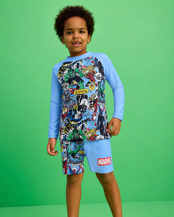 MARVEL RASHIE SET IN BLUE HAZE