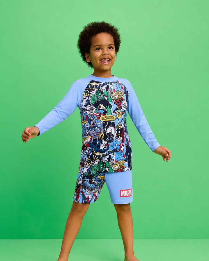 MARVEL RASHIE SET IN BLUE HAZE