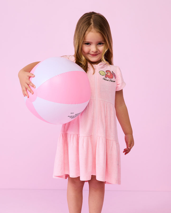DISNEY LITTLE MERMAID TOWEL DRESS IN CORAL PINK