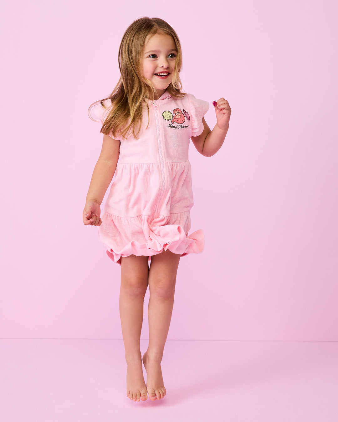 DISNEY LITTLE MERMAID TOWEL DRESS IN CORAL PINK