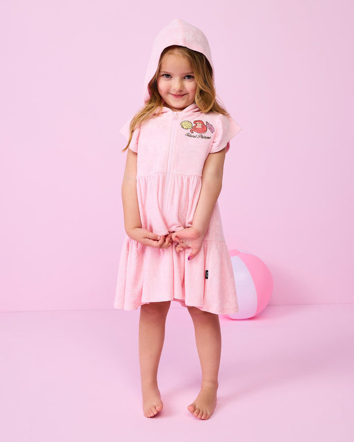 DISNEY LITTLE MERMAID TOWEL DRESS IN CORAL PINK