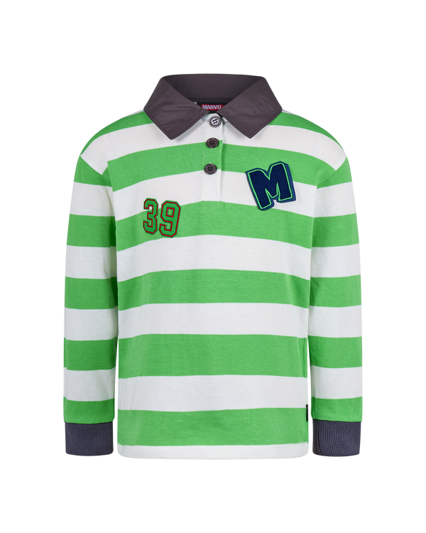 MARVEL HULK STRIPE LONG SLEEVE POLO