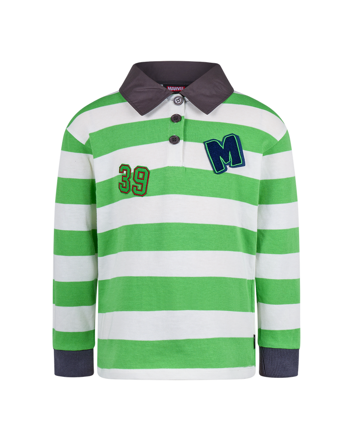 MARVEL HULK STRIPE LONG SLEEVE POLO