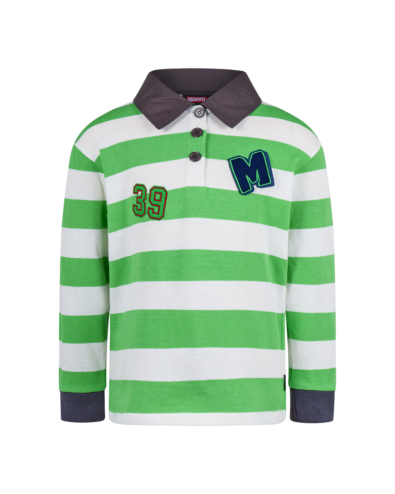 MARVEL HULK STRIPE LONG SLEEVE POLO