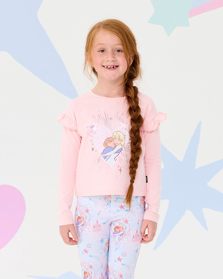 FROZEN ELSA &amp; ANNA FRILL LONG SLEEVE T-SHIRT