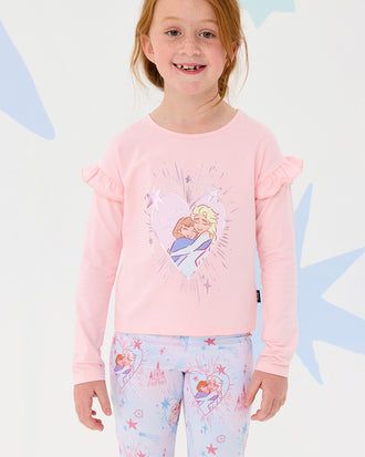 FROZEN ELSA & ANNA FRILL LONG SLEEVE T-SHIRT