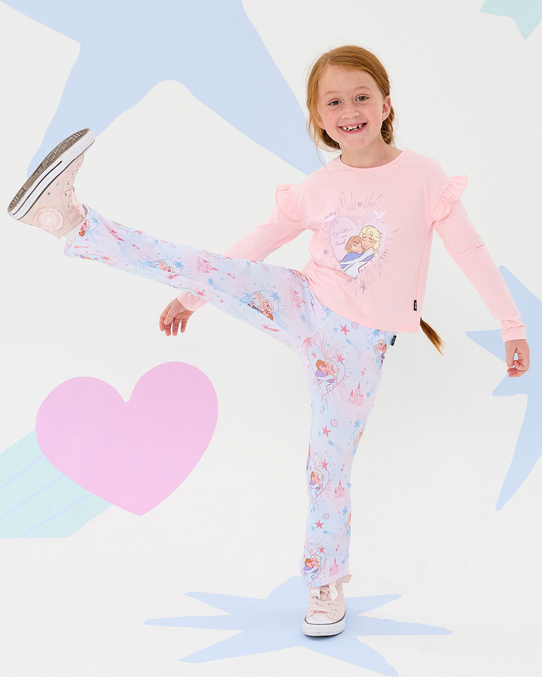 FROZEN ELSA &amp; ANNA FRILL LONG SLEEVE T-SHIRT