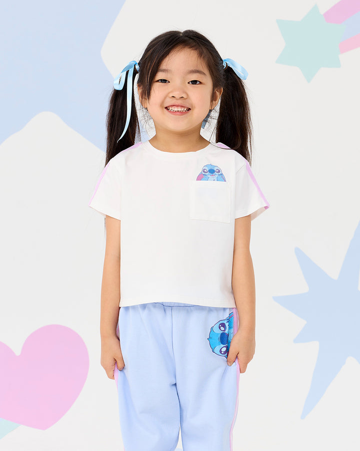 DISNEY STITCH &amp; ANGEL POCKET SHORT SLEEVE T-SHIRT
