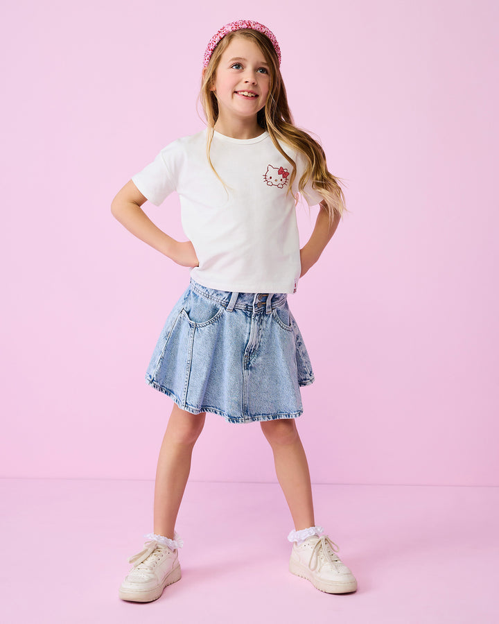 HELLO KITTY TEE IN WHITE