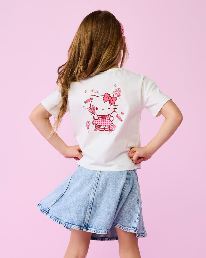 HELLO KITTY TEE IN WHITE