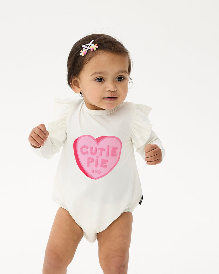 CUTIE PIE LONG SLEEVE FRILL BUBBLE BODYSUIT
