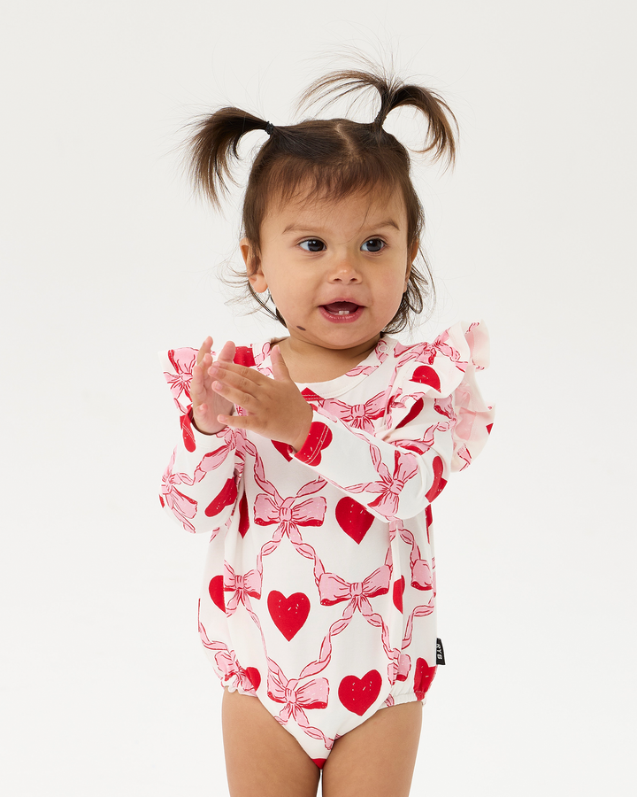 WILD AT HEART LONG SLEEVE FRILL BUBBLE BODYSUIT