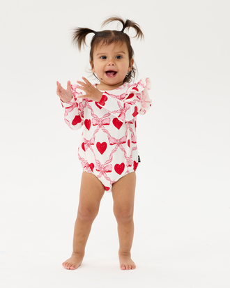 WILD AT HEART LONG SLEEVE FRILL BUBBLE BODYSUIT