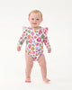 RAINBOW LEOPARD LONG SLEEVE FRILL BUBBLE BODYSUIT