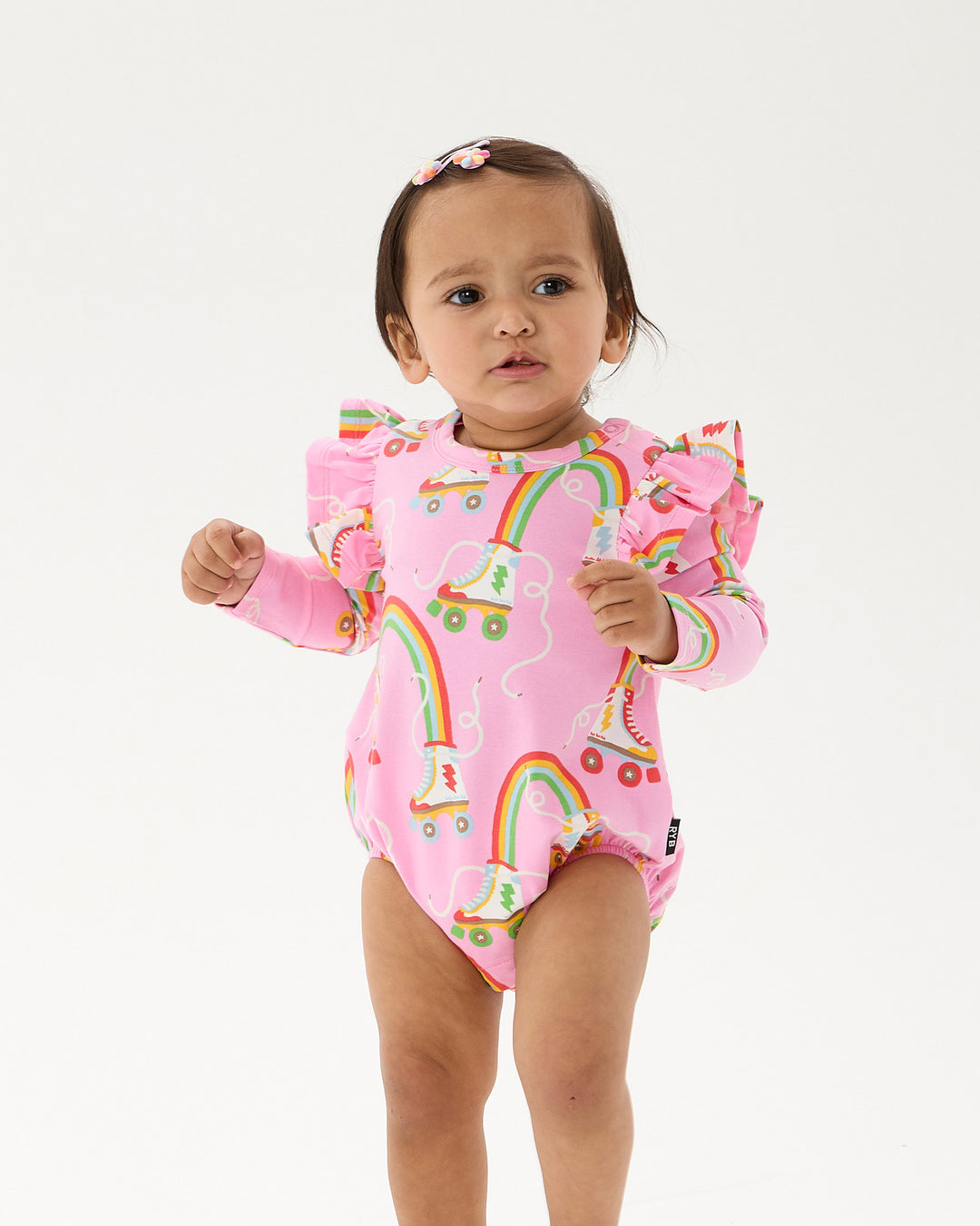 LET THE GOOD TIME ROLL LONG SLEEVE FRILL BUBBLE BODYSUIT