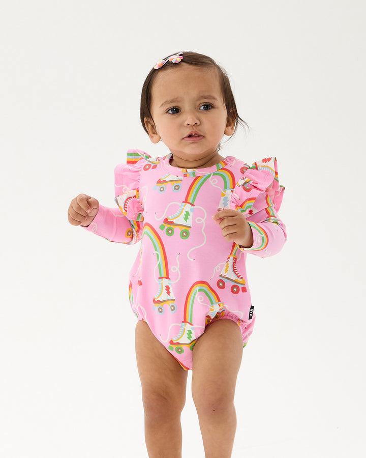 LET THE GOOD TIME ROLL LONG SLEEVE FRILL BUBBLE BODYSUIT