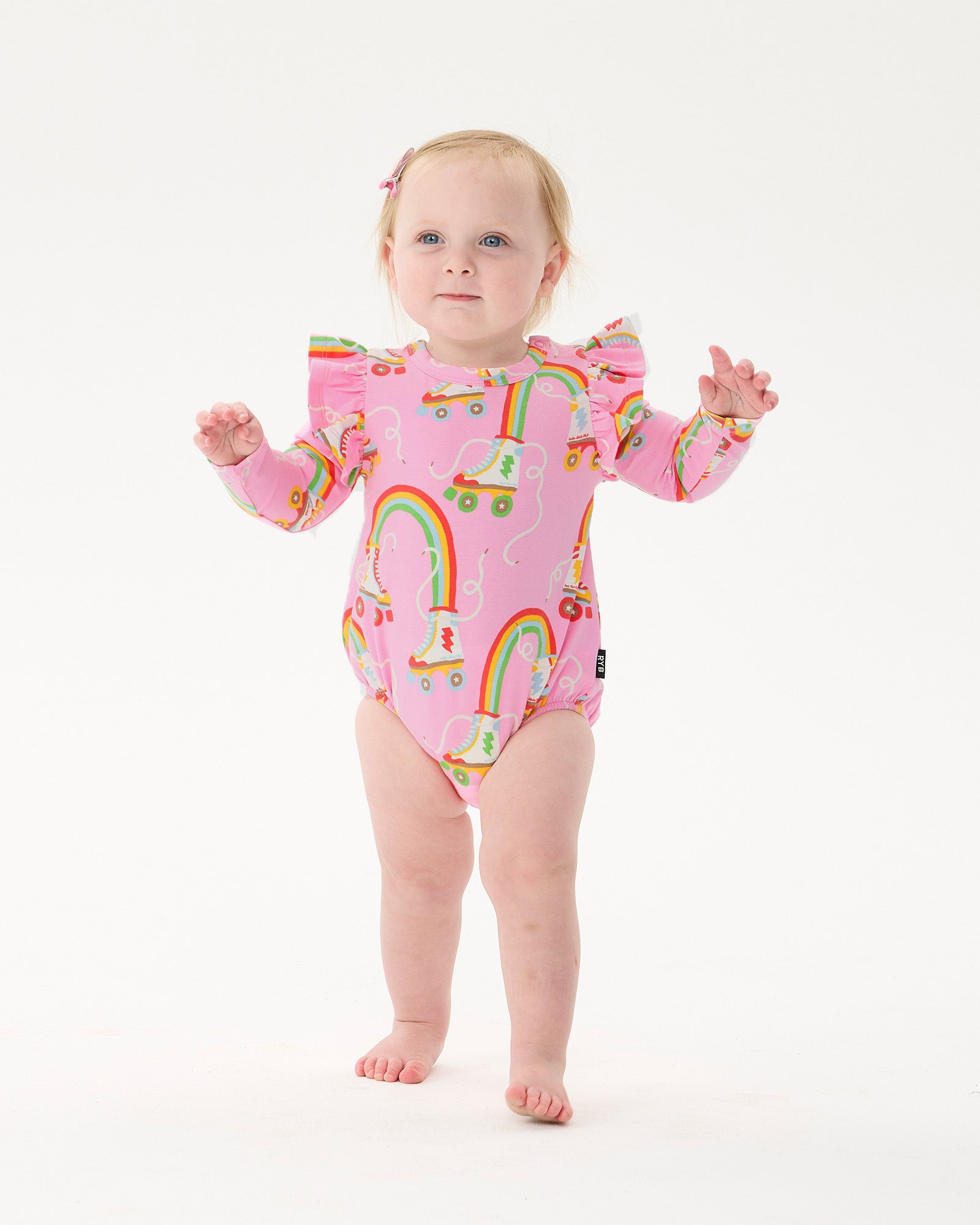 LET THE GOOD TIME ROLL LONG SLEEVE FRILL BUBBLE BODYSUIT