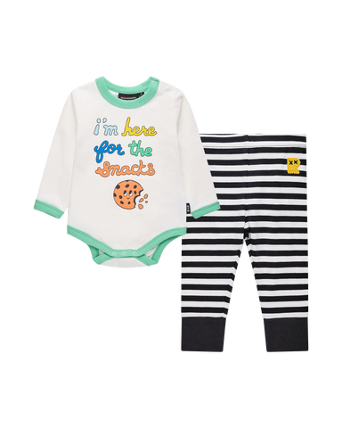 HERE FOR THE SNACKS BODYSUIT & LEGGING SET