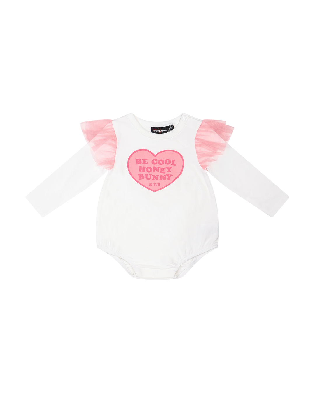BE COOL HUNNY BUNNY LONG SLEEVE FRILL BUBBLE BODYSUIT