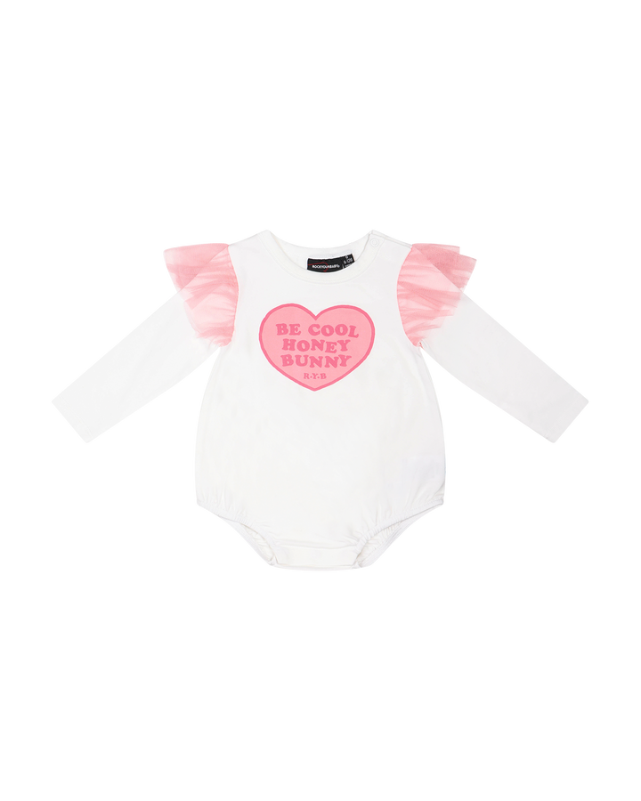 BE COOL HUNNY BUNNY LONG SLEEVE FRILL BUBBLE BODYSUIT
