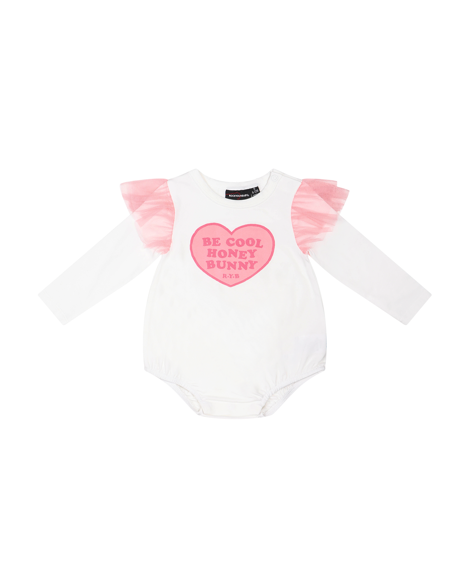 BE COOL HUNNY BUNNY LONG SLEEVE FRILL BUBBLE BODYSUIT