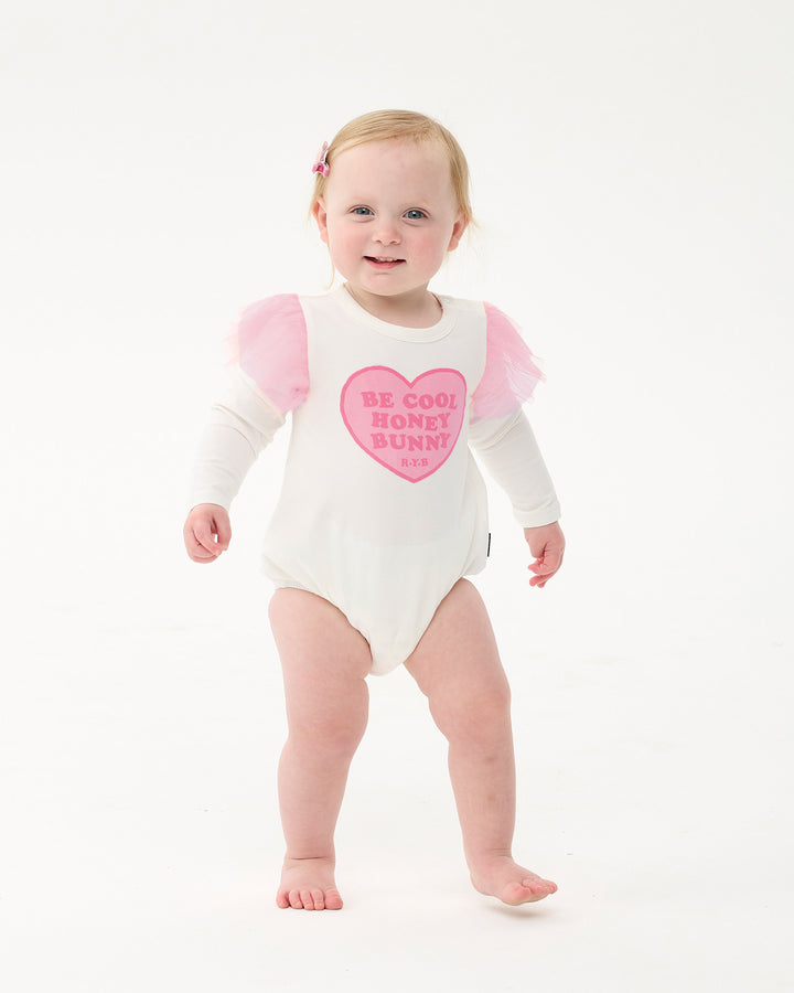 BE COOL HUNNY BUNNY LONG SLEEVE FRILL BUBBLE BODYSUIT
