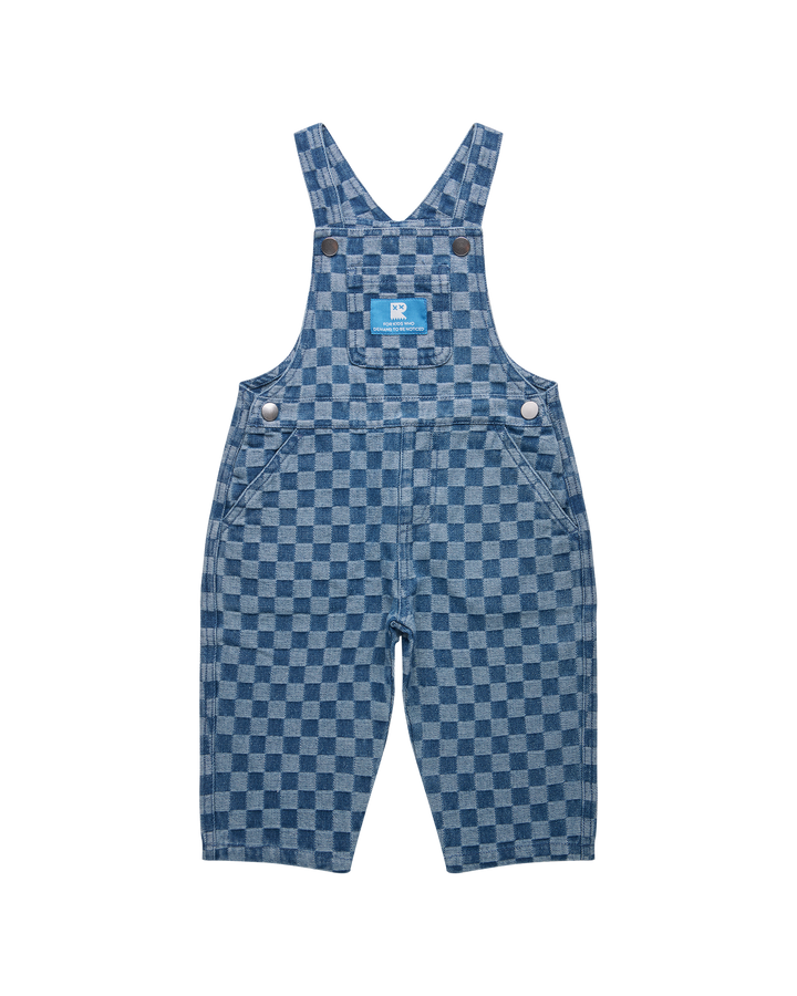 CHECKERBOARD ALFRED DENIM OVERALLS