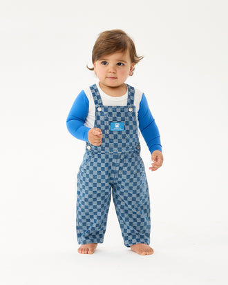 CHECKERBOARD ALFRED DENIM OVERALLS