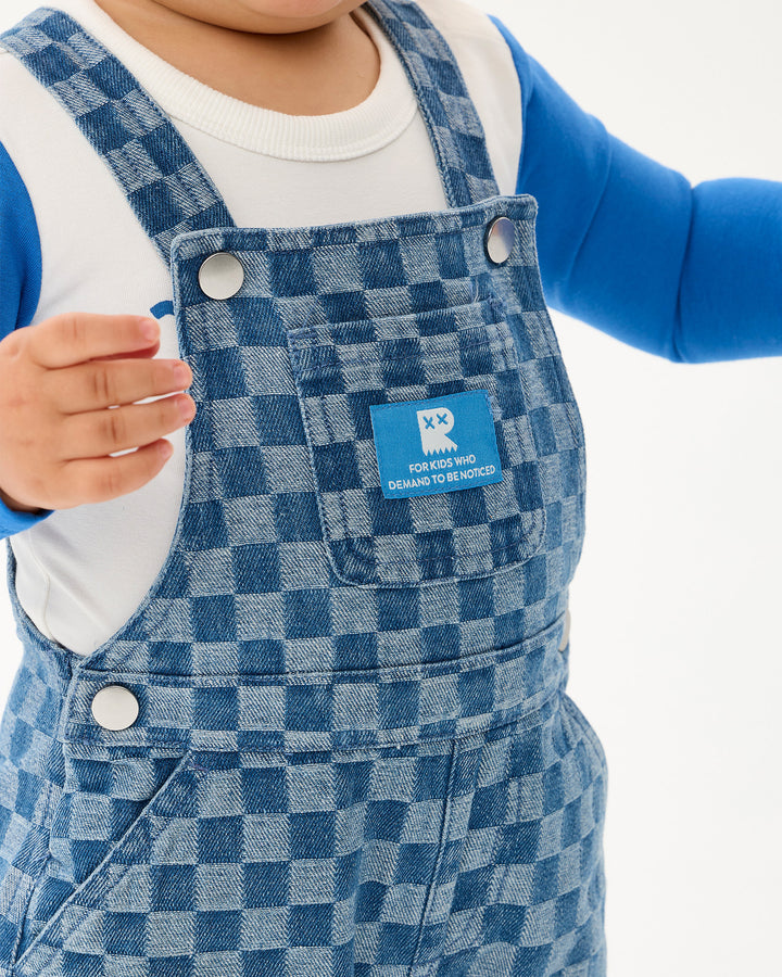 CHECKERBOARD ALFRED DENIM OVERALLS