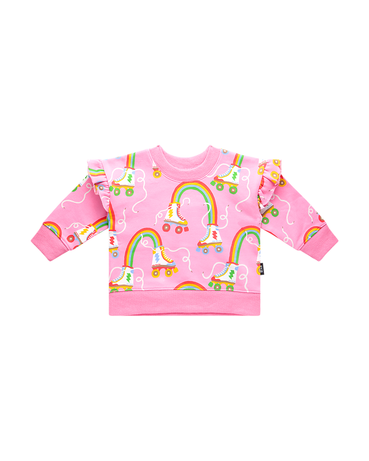 LET THE GOOD TIME ROLL BABY JESSICA FRILL SWEATSHIRT