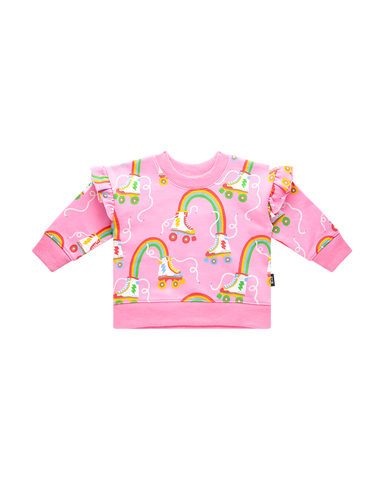 LET THE GOOD TIME ROLL BABY JESSICA FRILL SWEATSHIRT