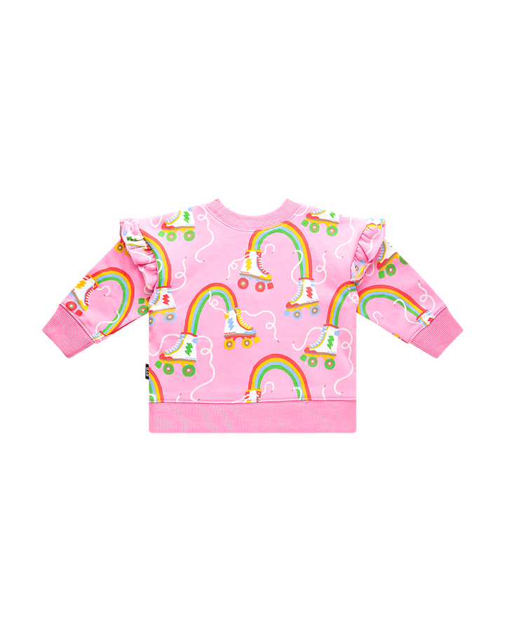 LET THE GOOD TIME ROLL BABY JESSICA FRILL SWEATSHIRT