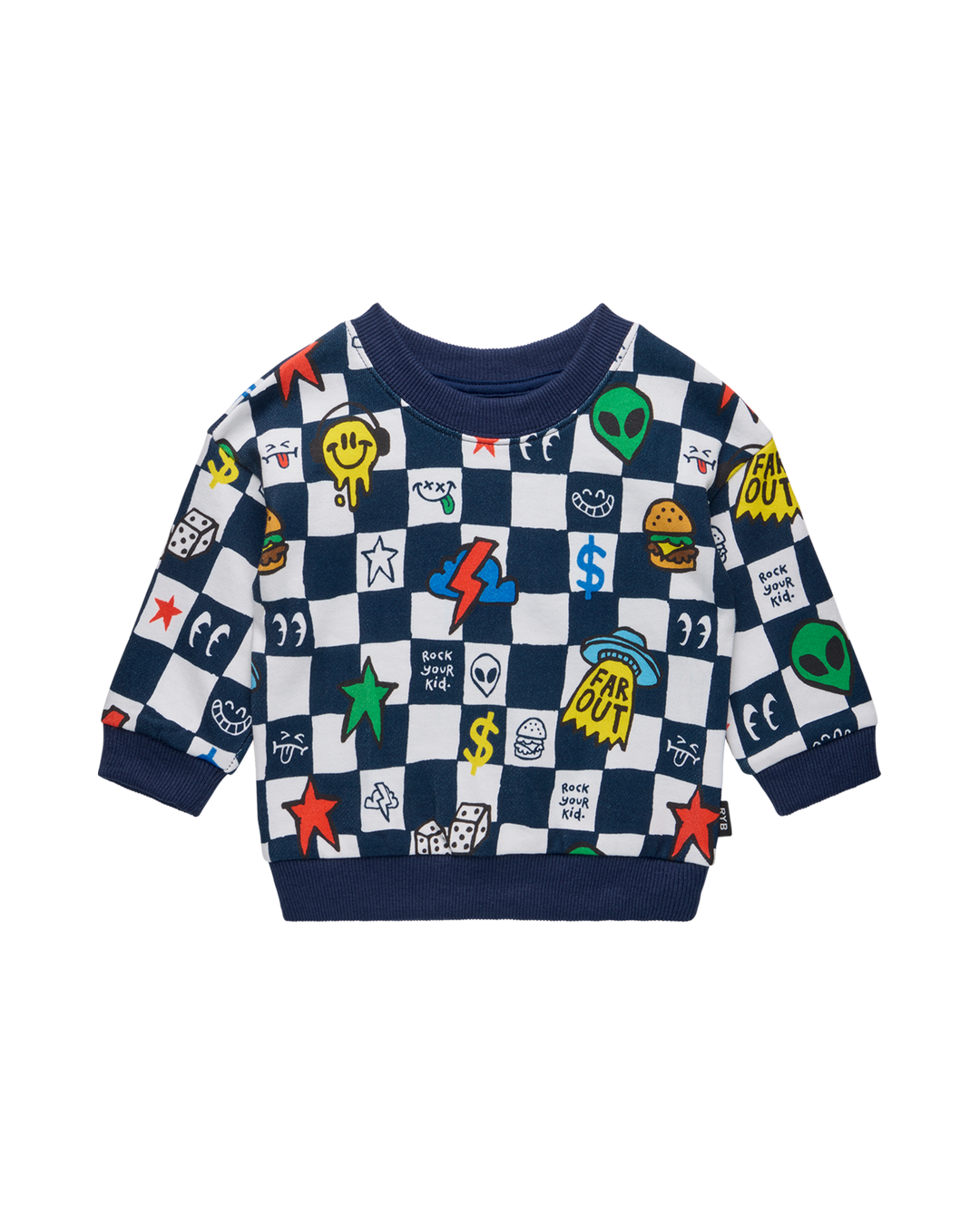 FAR OUT CHECK BABY ALEXANDER SWEATER