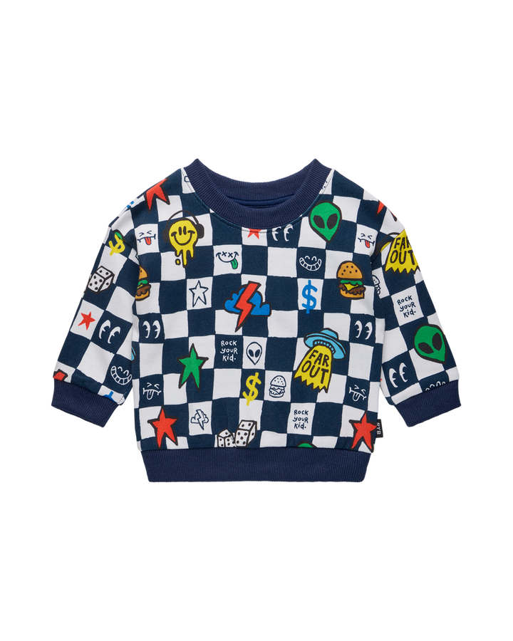 FAR OUT CHECK BABY ALEXANDER SWEATER