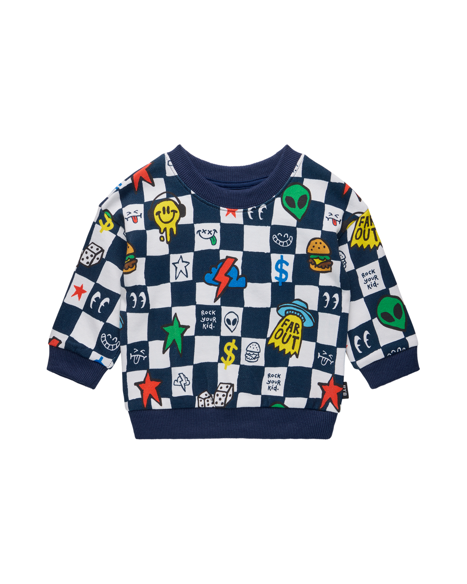 FAR OUT CHECK BABY ALEXANDER SWEATER