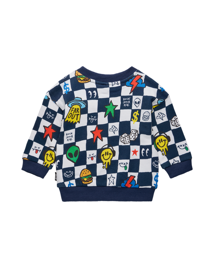 FAR OUT CHECK BABY ALEXANDER SWEATER