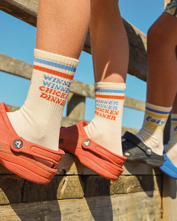Chicken Dinner Kids Socks in Multi Stripe - Skwosh boys accessories