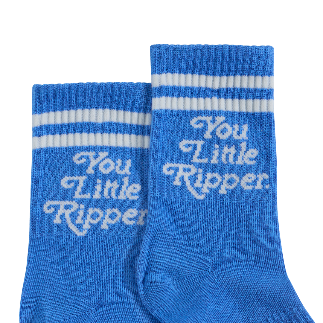 Pair of You Little Ripper kids crew socks in blue