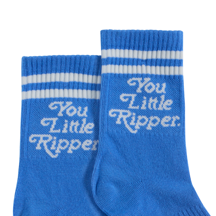 Pair of You Little Ripper kids crew socks in blue