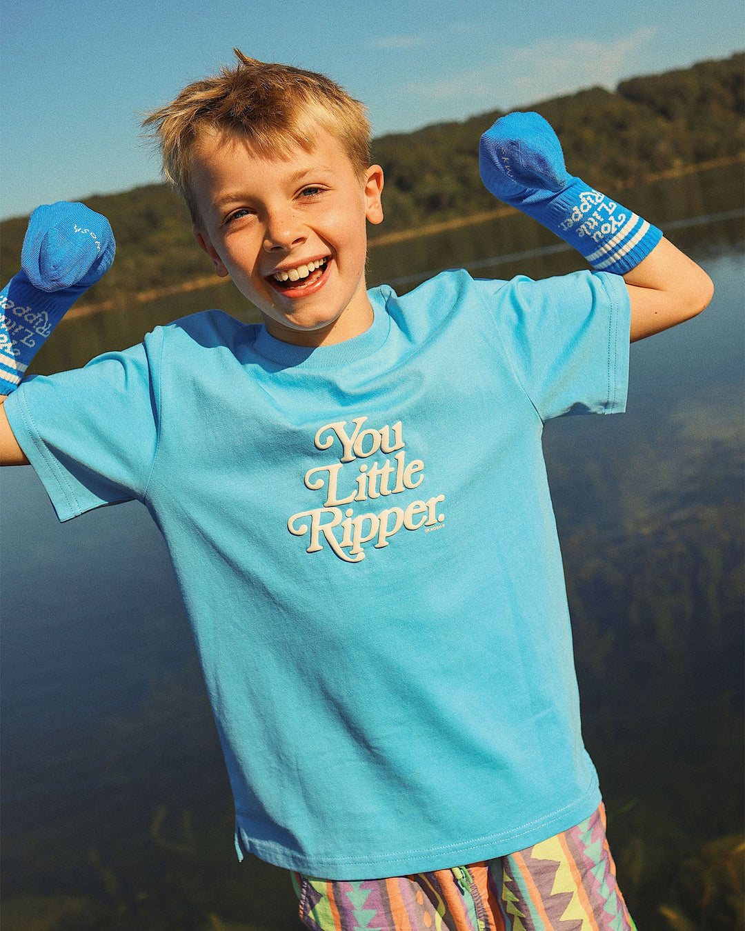 You Little Ripper Boys Regular Tee in Light Blue