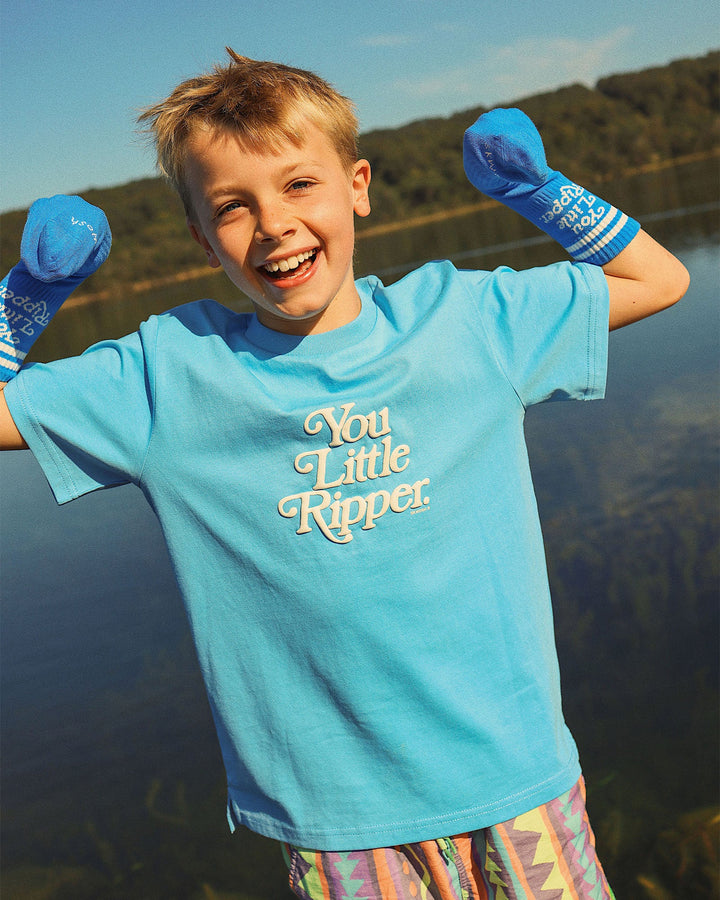 You Little Ripper Boys Regular Tee in Light Blue