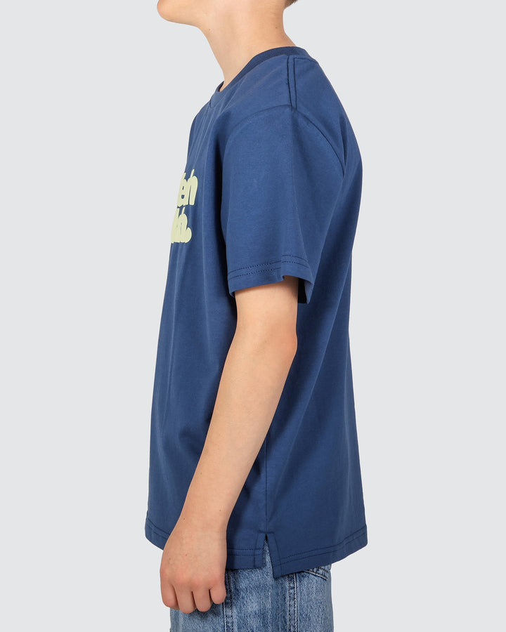 Yeah Nah Boys Regular Tee in Navy - Skwosh Kids boys t-shirt, view 6