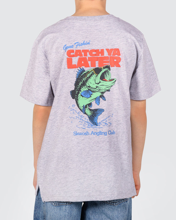 Catch Ya Boys Back Print Tee in Stone