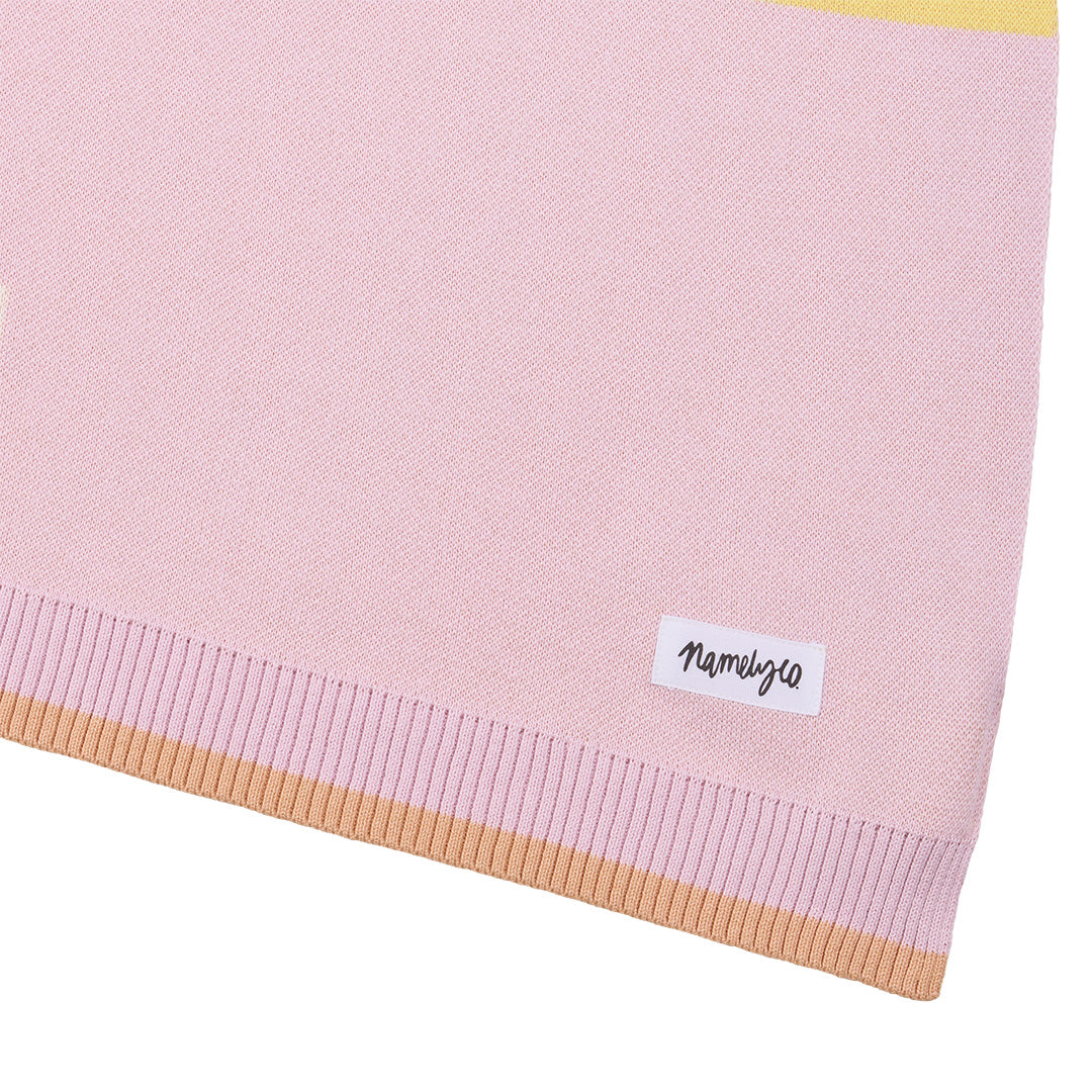 Daisy Stripe Name Blanket
