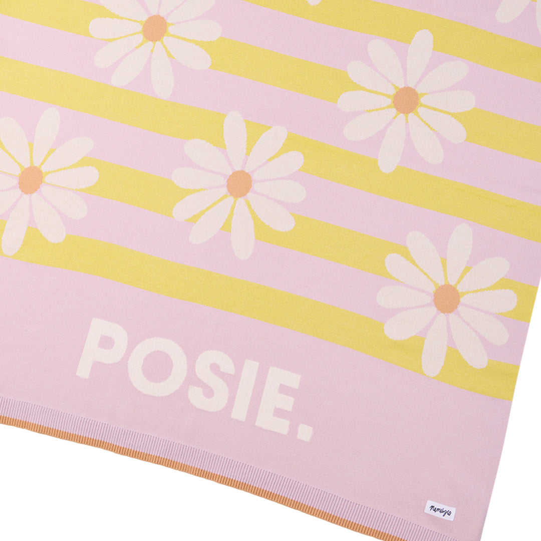 Daisy Stripe Name Blanket