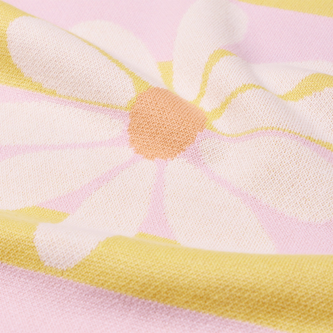 Daisy Stripe Name Blanket
