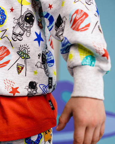 ROCK MY GALAXY SWEATSHIRT IN GREY