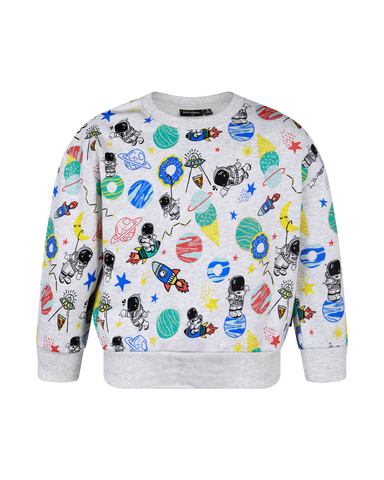ROCK MY GALAXY SWEATSHIRT IN GREY